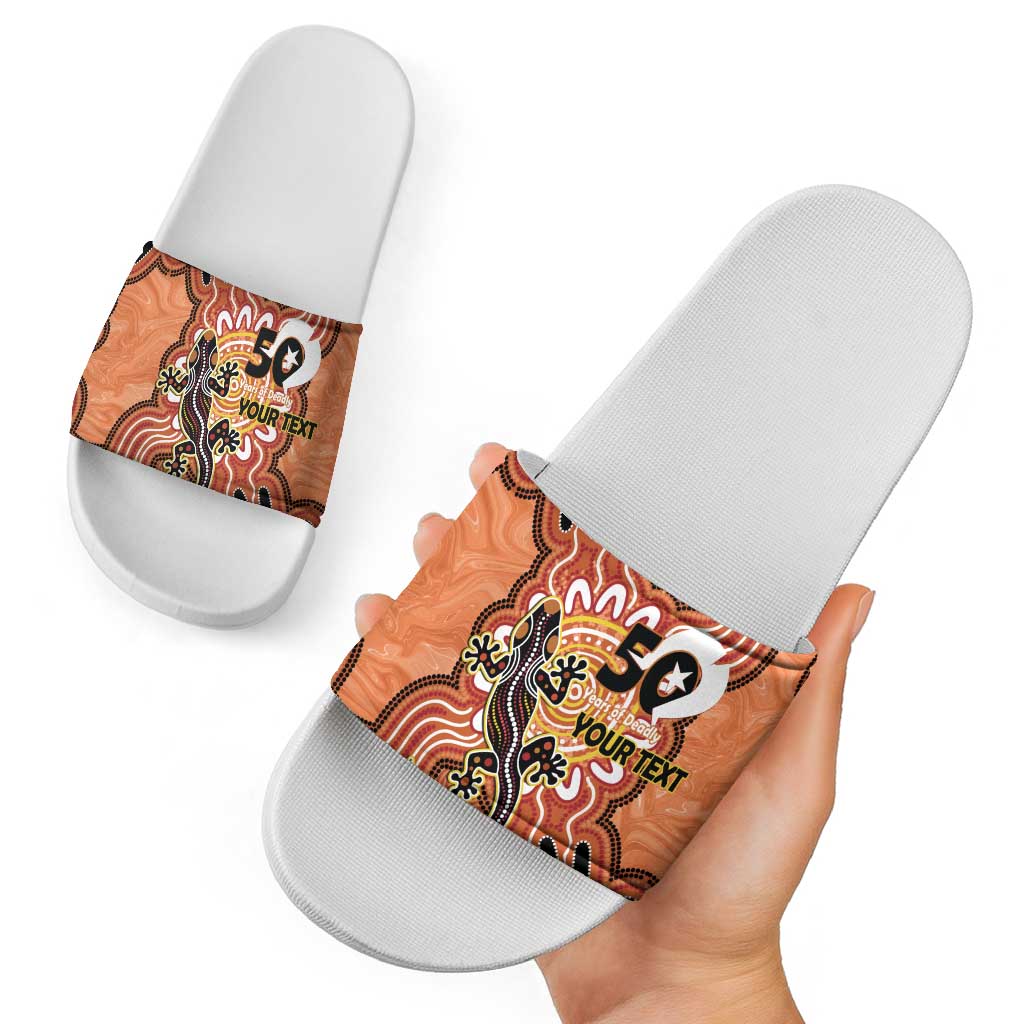 Personalised Australia Lizard NAIDOC Week 2026 Slide Sandals 50 Years of Deadly Aboriginal Art