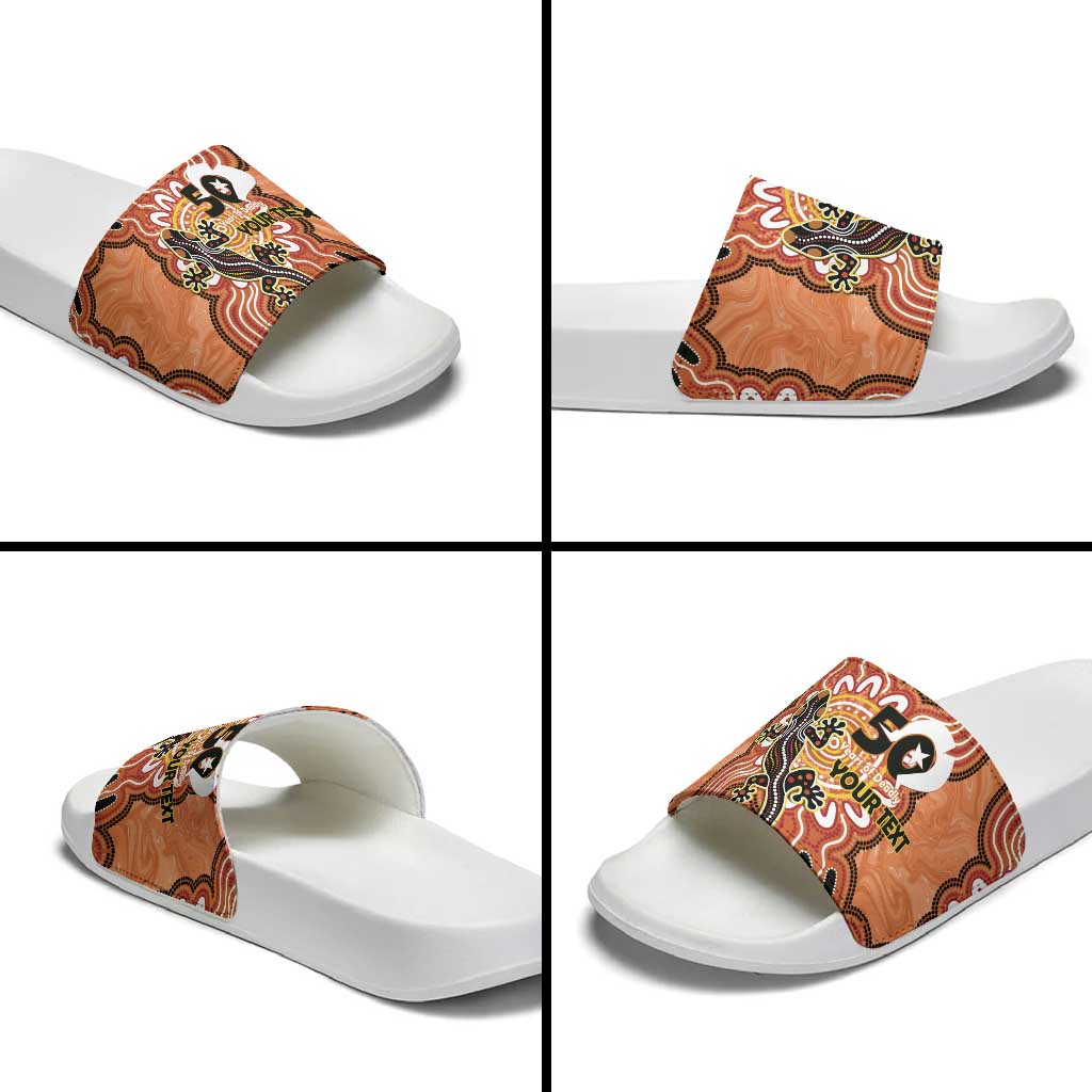 Personalised Australia Lizard NAIDOC Week 2026 Slide Sandals 50 Years of Deadly Aboriginal Art