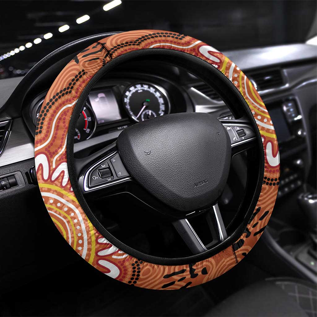 Australia Lizard NAIDOC Week 2026 Steering Wheel Cover 50 Years of Deadly Aboriginal Art