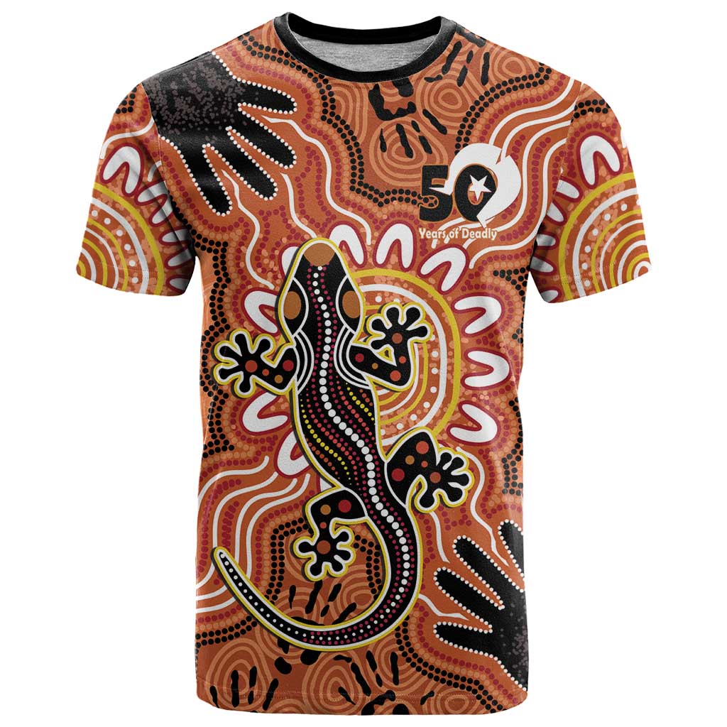 Personalised Australia Lizard NAIDOC Week 2026 T Shirt 50 Years of Deadly Aboriginal Art