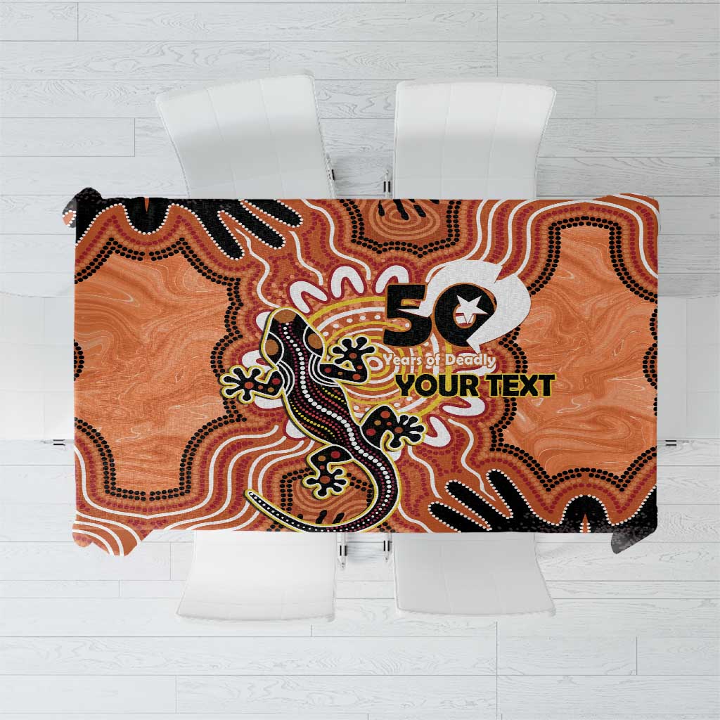 Personalised Australia Lizard NAIDOC Week 2026 Tablecloth 50 Years of Deadly Aboriginal Art