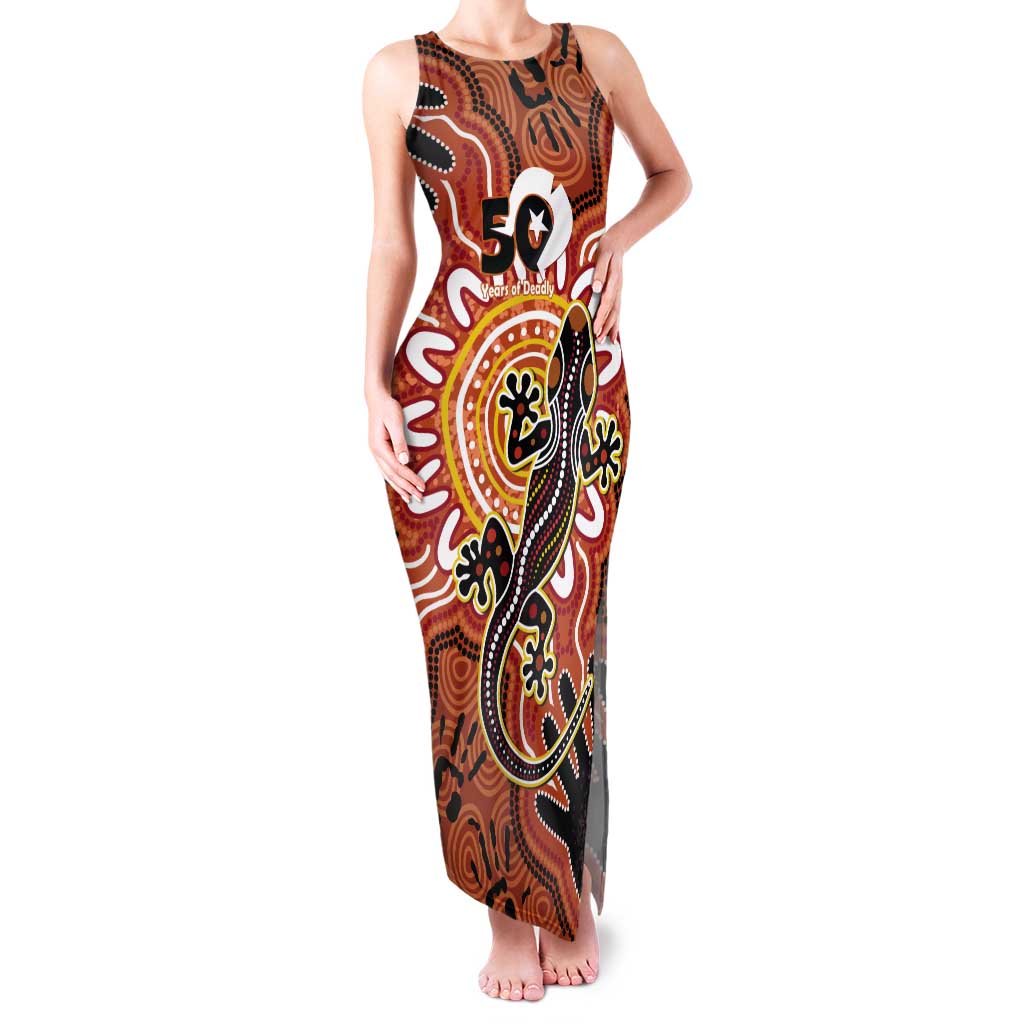 Personalised Australia Lizard NAIDOC Week 2026 Tank Maxi Dress 50 Years of Deadly Aboriginal Art