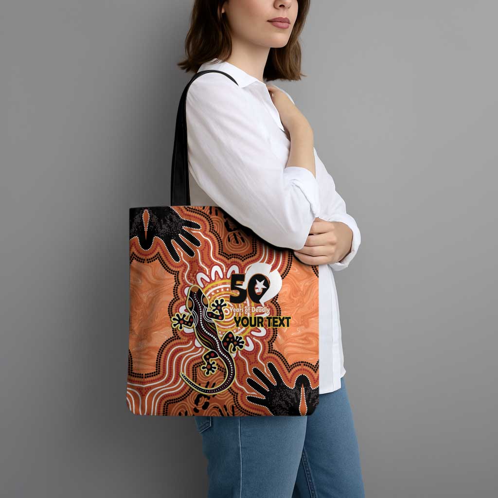 Personalised Australia Lizard NAIDOC Week 2026 Tote Bag 50 Years of Deadly Aboriginal Art