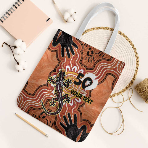 Personalised Australia Lizard NAIDOC Week 2026 Tote Bag 50 Years of Deadly Aboriginal Art