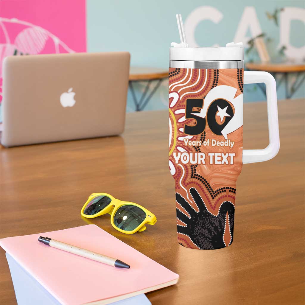 Personalised Australia Lizard NAIDOC Week 2026 Tumbler With Handle 50 Years of Deadly Aboriginal Art