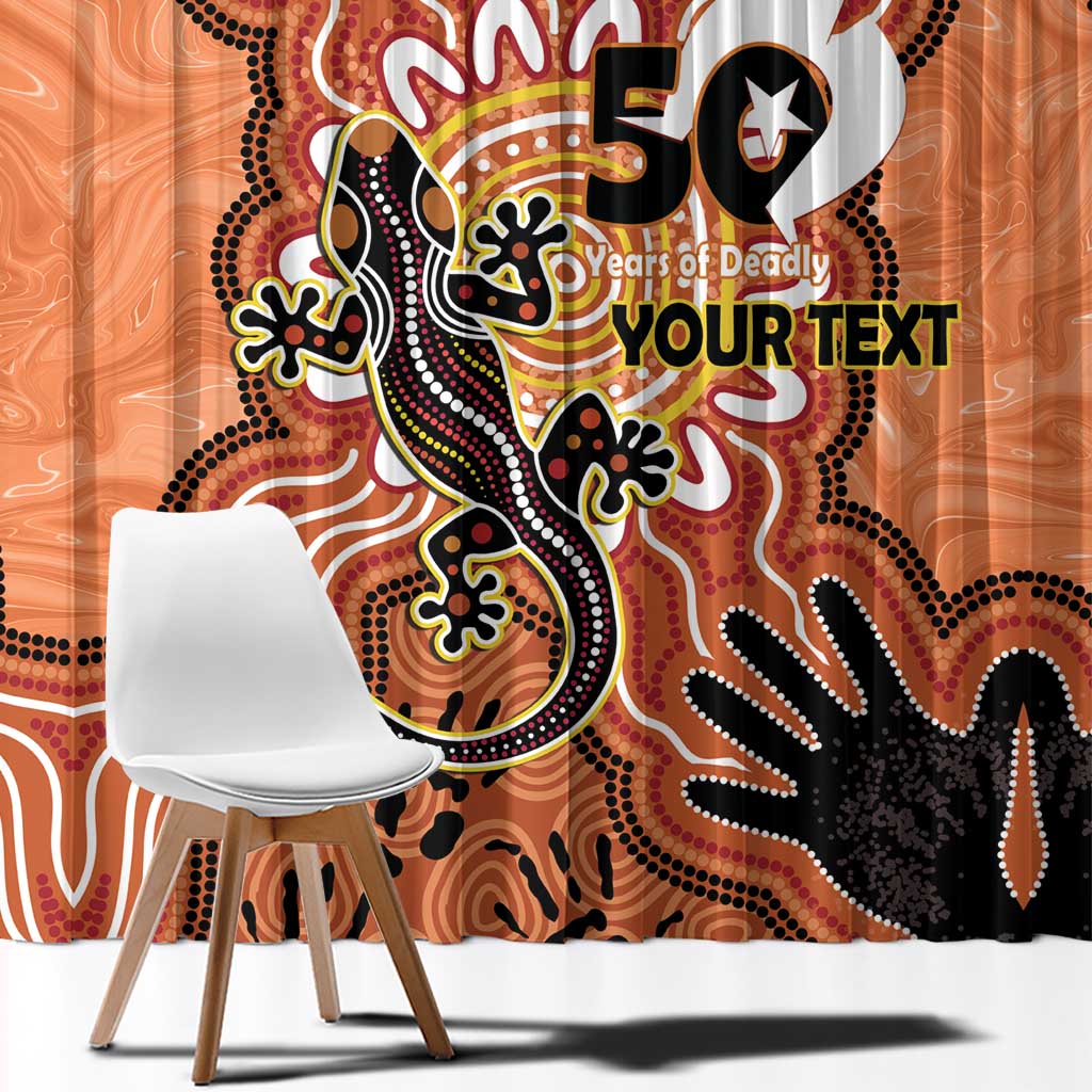 Personalised Australia Lizard NAIDOC Week 2026 Window Curtain 50 Years of Deadly Aboriginal Art