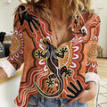 Personalised Australia Lizard NAIDOC Week 2026 Women Casual Shirt 50 Years of Deadly Aboriginal Art