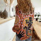 Personalised Australia Lizard NAIDOC Week 2026 Women Casual Shirt 50 Years of Deadly Aboriginal Art