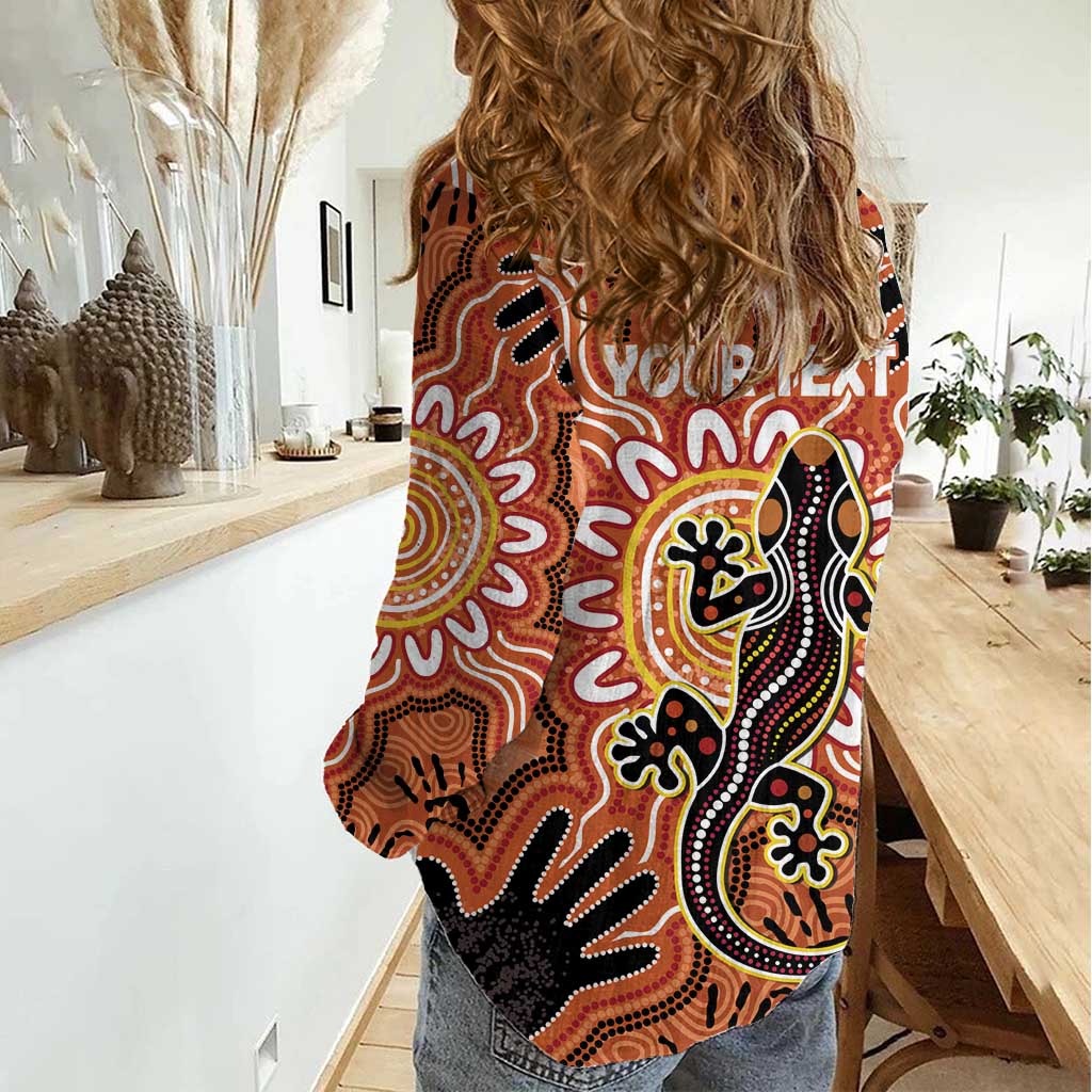 Personalised Australia Lizard NAIDOC Week 2026 Women Casual Shirt 50 Years of Deadly Aboriginal Art