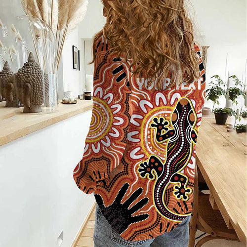 Personalised Australia Lizard NAIDOC Week 2026 Women Casual Shirt 50 Years of Deadly Aboriginal Art