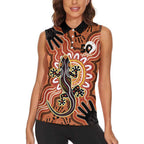 Personalised Australia Lizard NAIDOC Week 2026 Women Sleeveless Polo Shirt 50 Years of Deadly Aboriginal Art