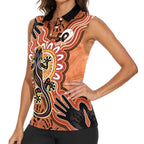 Personalised Australia Lizard NAIDOC Week 2026 Women Sleeveless Polo Shirt 50 Years of Deadly Aboriginal Art