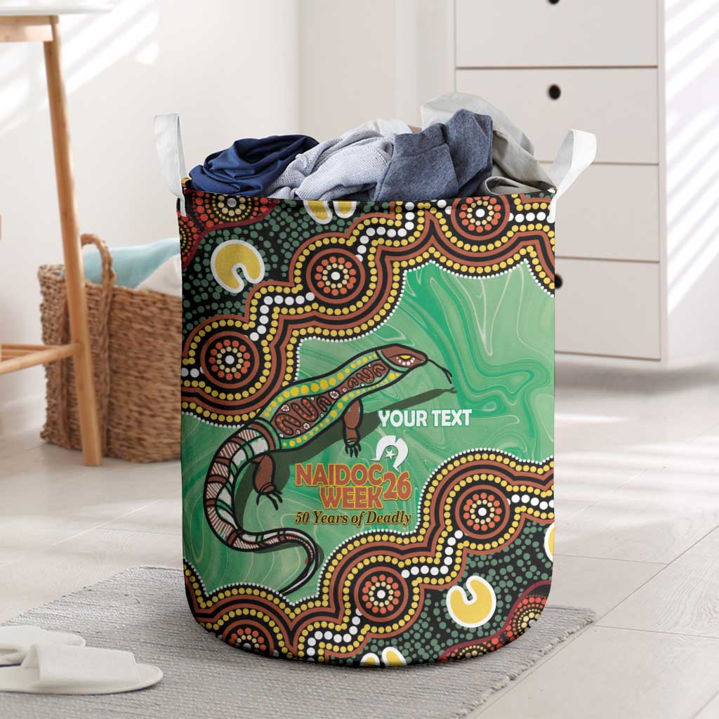 Personalised Australia Goanna NAIDOC Week 2026 Laundry Basket 50 Years of Deadly Aboriginal Art