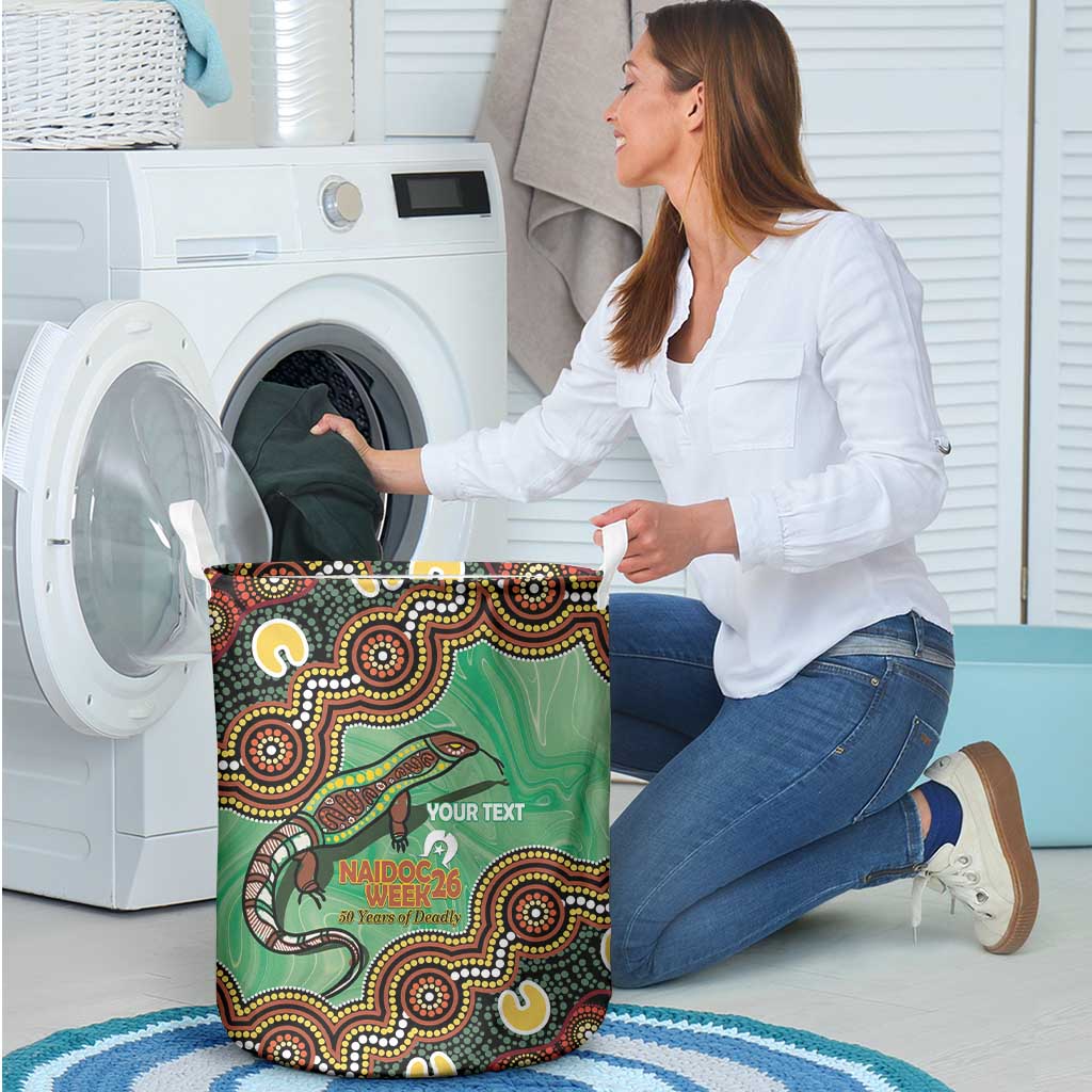 Personalised Australia Goanna NAIDOC Week 2026 Laundry Basket 50 Years of Deadly Aboriginal Art