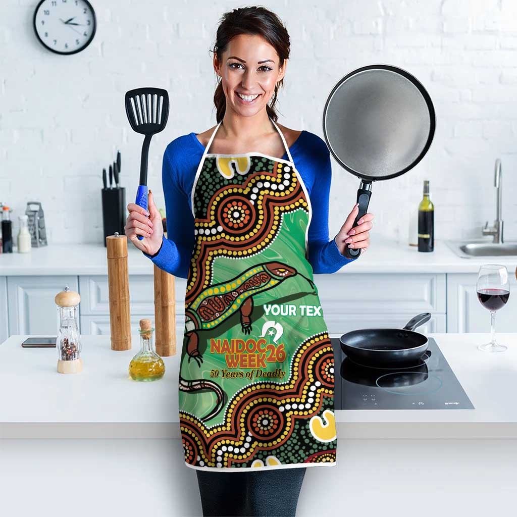 Personalised Australia Goanna NAIDOC Week 2026 Apron 50 Years of Deadly Aboriginal Art