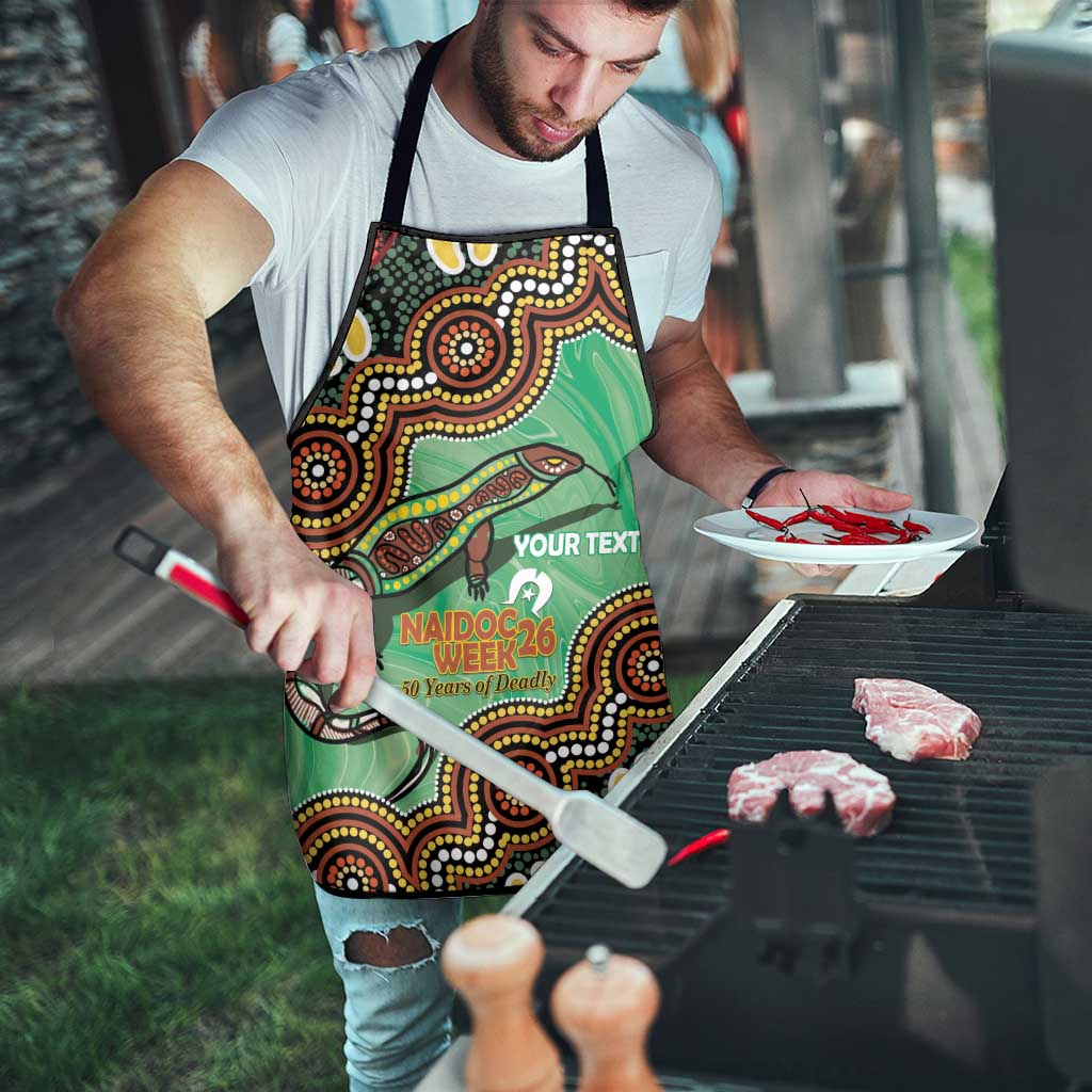 Personalised Australia Goanna NAIDOC Week 2026 Apron 50 Years of Deadly Aboriginal Art