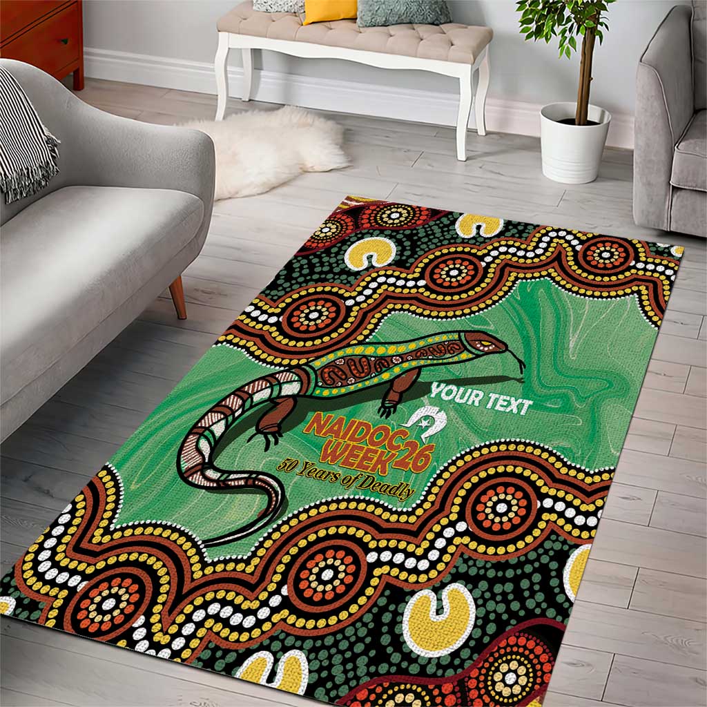 Personalised Australia Goanna NAIDOC Week 2026 Area Rug 50 Years of Deadly Aboriginal Art