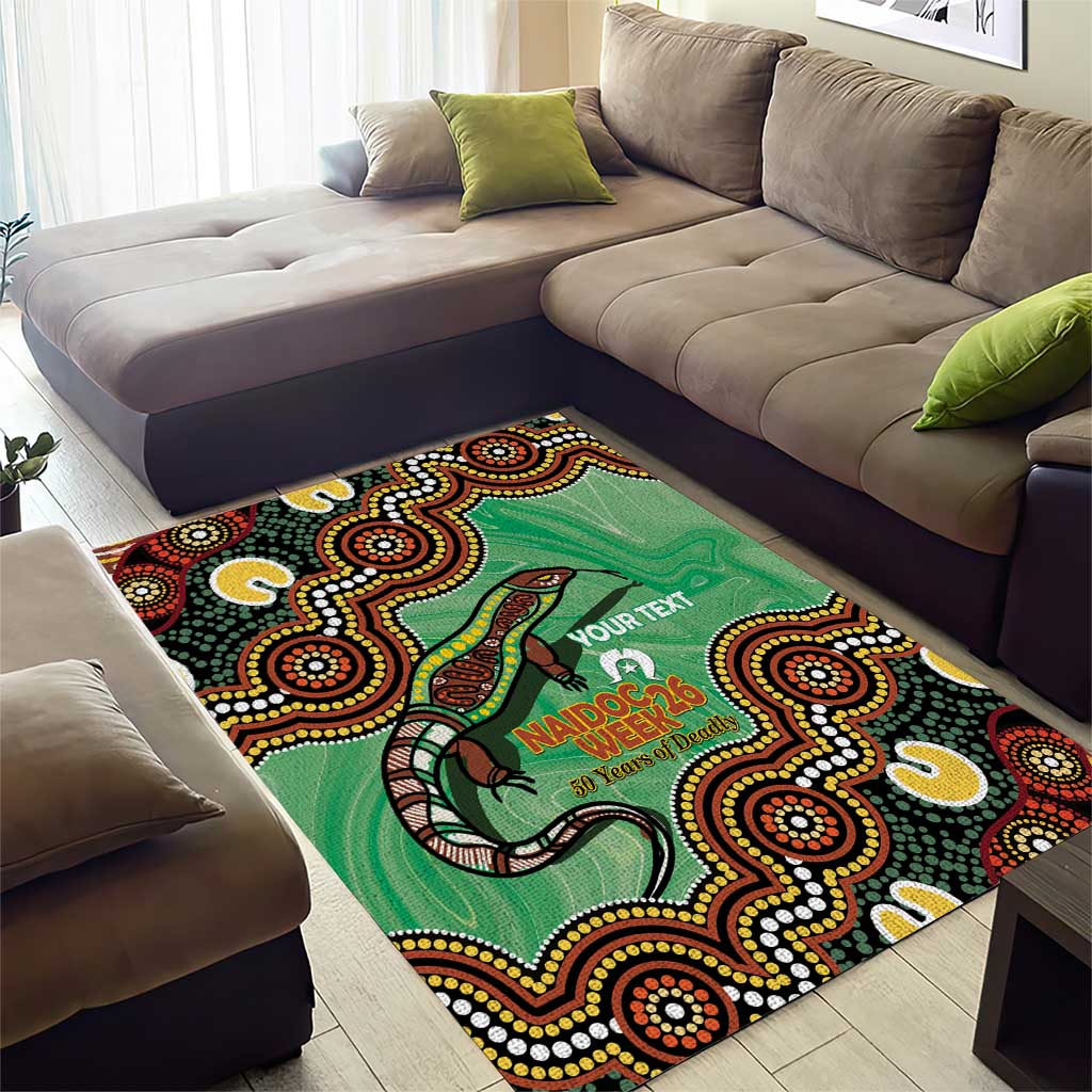 Personalised Australia Goanna NAIDOC Week 2026 Area Rug 50 Years of Deadly Aboriginal Art