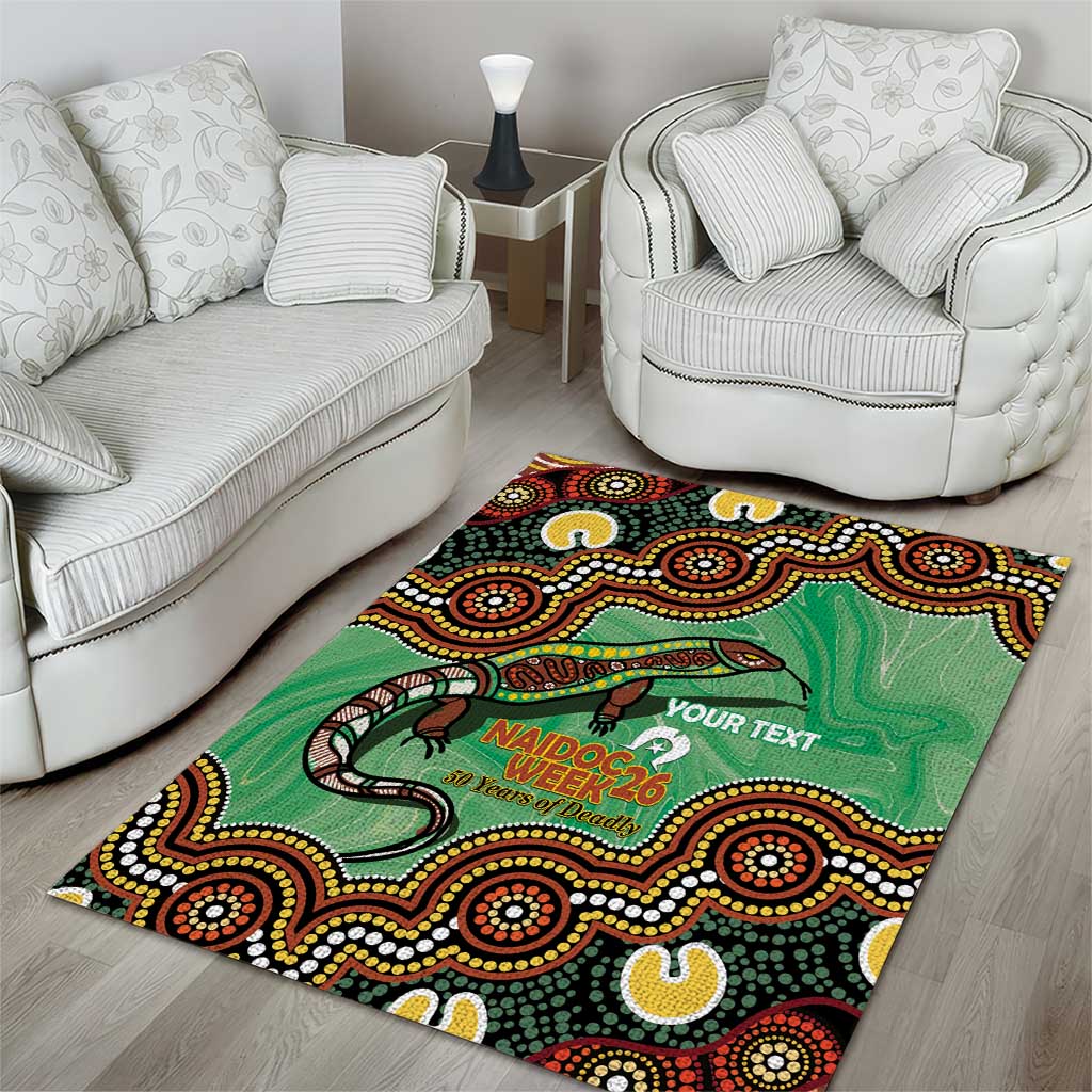 Personalised Australia Goanna NAIDOC Week 2026 Area Rug 50 Years of Deadly Aboriginal Art