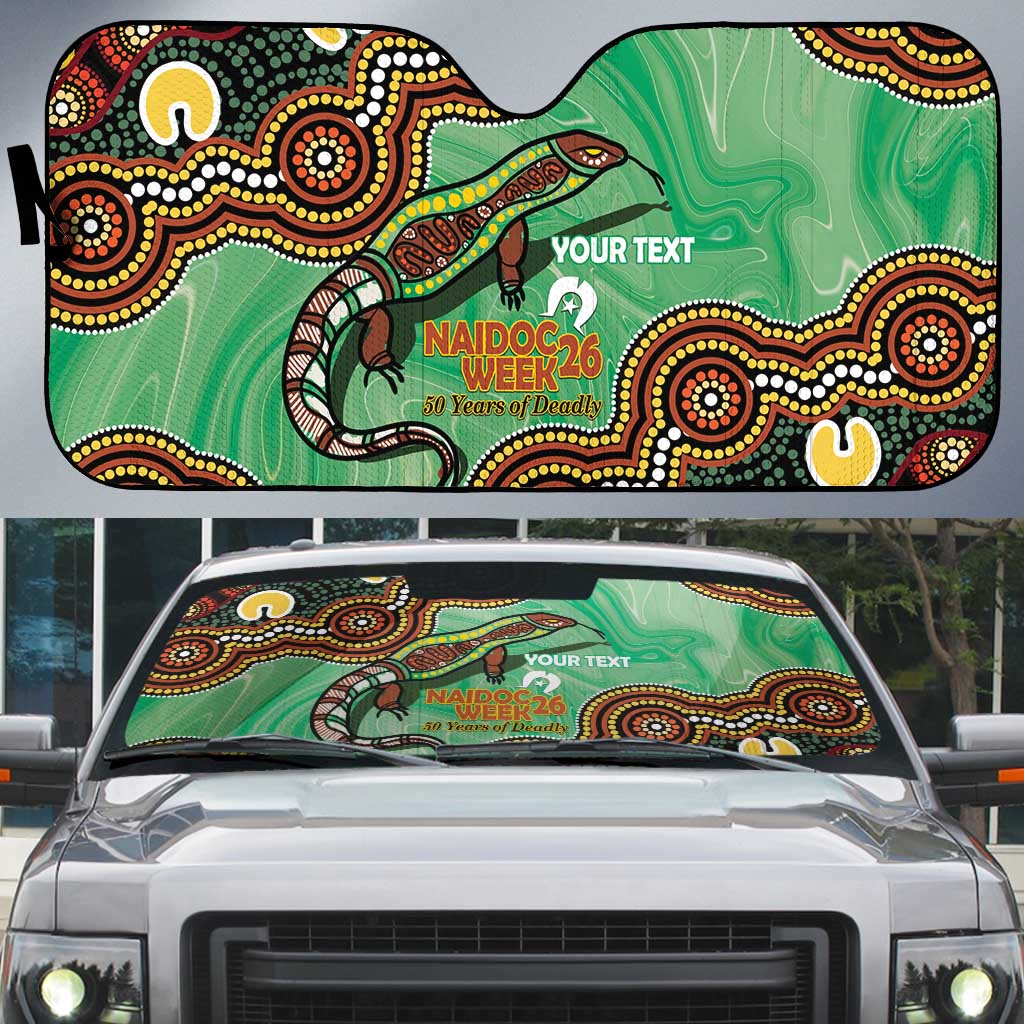 Personalised Australia Goanna NAIDOC Week 2026 Auto Sun Shade 50 Years of Deadly Aboriginal Art
