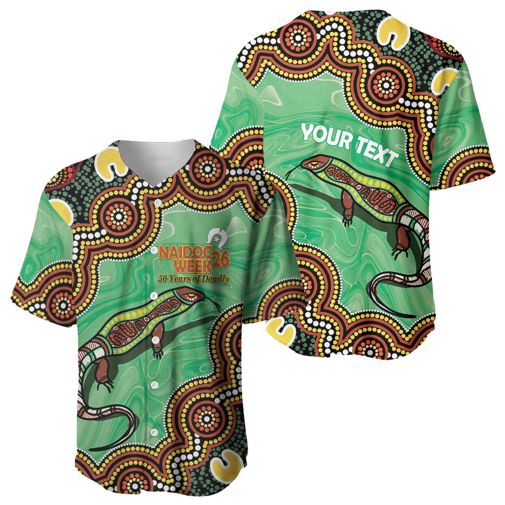 Personalised Australia Goanna NAIDOC Week 2026 Baseball Jersey 50 Years of Deadly Aboriginal Art