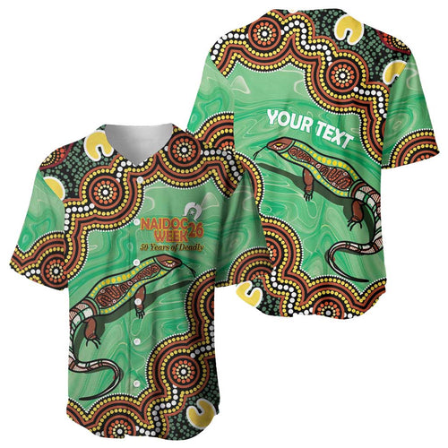 Personalised Australia Goanna NAIDOC Week 2026 Baseball Jersey 50 Years of Deadly Aboriginal Art