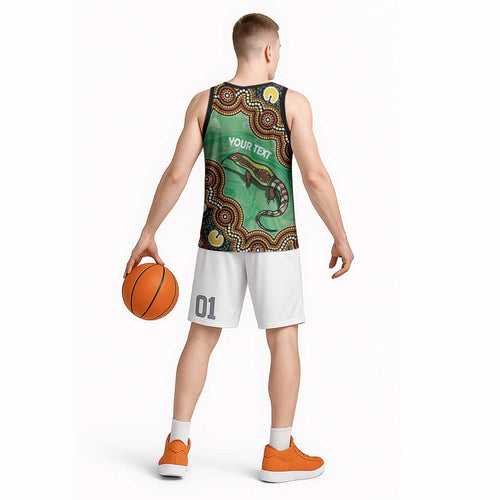 Personalised Australia Goanna NAIDOC Week 2026 Basketball Jersey 50 Years of Deadly Aboriginal Art