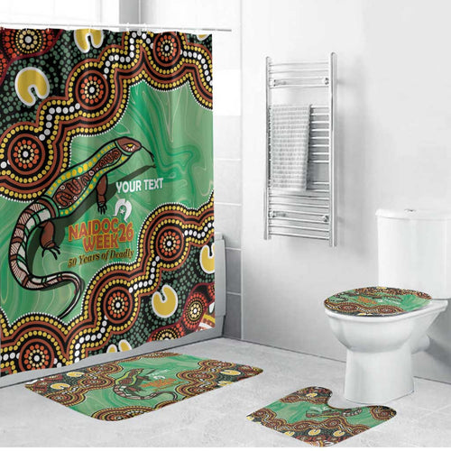 Personalised Australia Goanna NAIDOC Week 2026 Bathroom Set 50 Years of Deadly Aboriginal Art