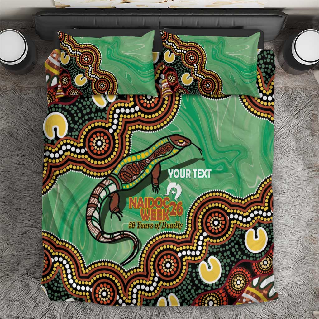 Personalised Australia Goanna NAIDOC Week 2026 Bedding Set 50 Years of Deadly Aboriginal Art