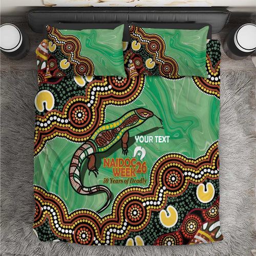 Personalised Australia Goanna NAIDOC Week 2026 Bedding Set 50 Years of Deadly Aboriginal Art