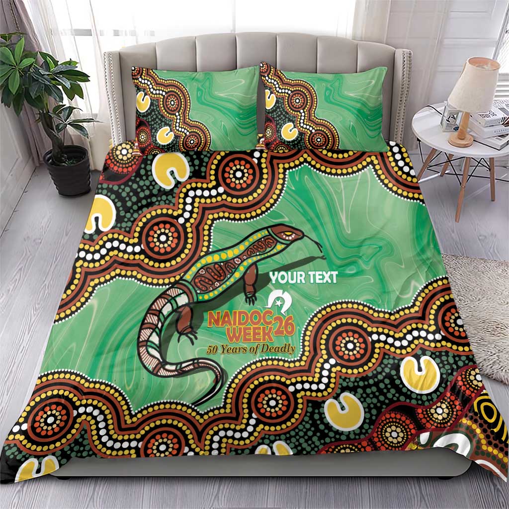 Personalised Australia Goanna NAIDOC Week 2026 Bedding Set 50 Years of Deadly Aboriginal Art