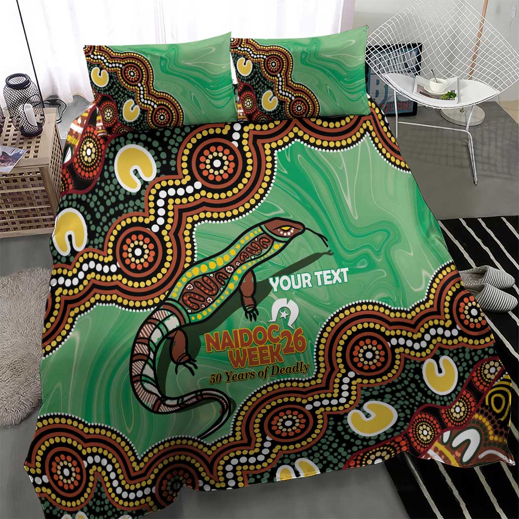Personalised Australia Goanna NAIDOC Week 2026 Bedding Set 50 Years of Deadly Aboriginal Art