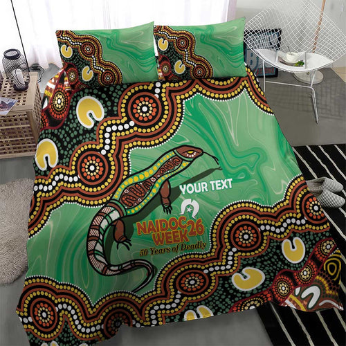 Personalised Australia Goanna NAIDOC Week 2026 Bedding Set 50 Years of Deadly Aboriginal Art