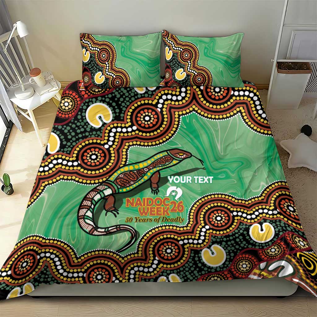 Personalised Australia Goanna NAIDOC Week 2026 Bedding Set 50 Years of Deadly Aboriginal Art