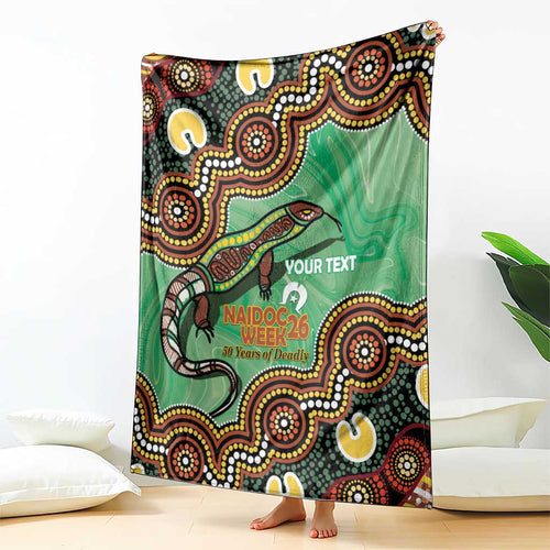 Personalised Australia Goanna NAIDOC Week 2026 Blanket 50 Years of Deadly Aboriginal Art