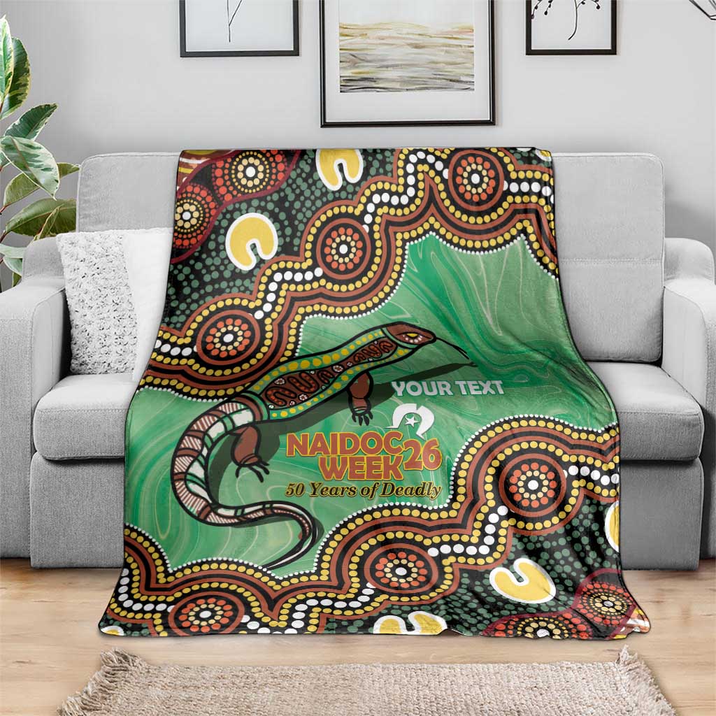 Personalised Australia Goanna NAIDOC Week 2026 Blanket 50 Years of Deadly Aboriginal Art