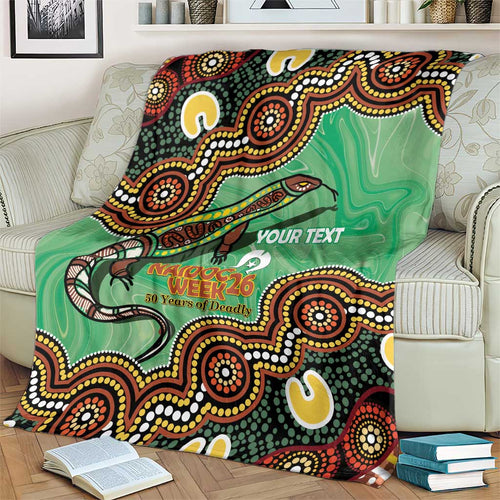 Personalised Australia Goanna NAIDOC Week 2026 Blanket 50 Years of Deadly Aboriginal Art