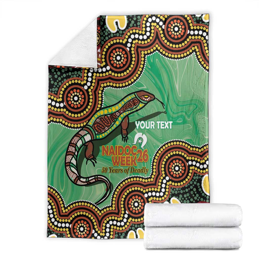 Personalised Australia Goanna NAIDOC Week 2026 Blanket 50 Years of Deadly Aboriginal Art