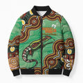 Personalised Australia Goanna NAIDOC Week 2026 Bomber Puffer Jacket 50 Years of Deadly Aboriginal Art