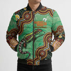 Personalised Australia Goanna NAIDOC Week 2026 Bomber Puffer Jacket 50 Years of Deadly Aboriginal Art