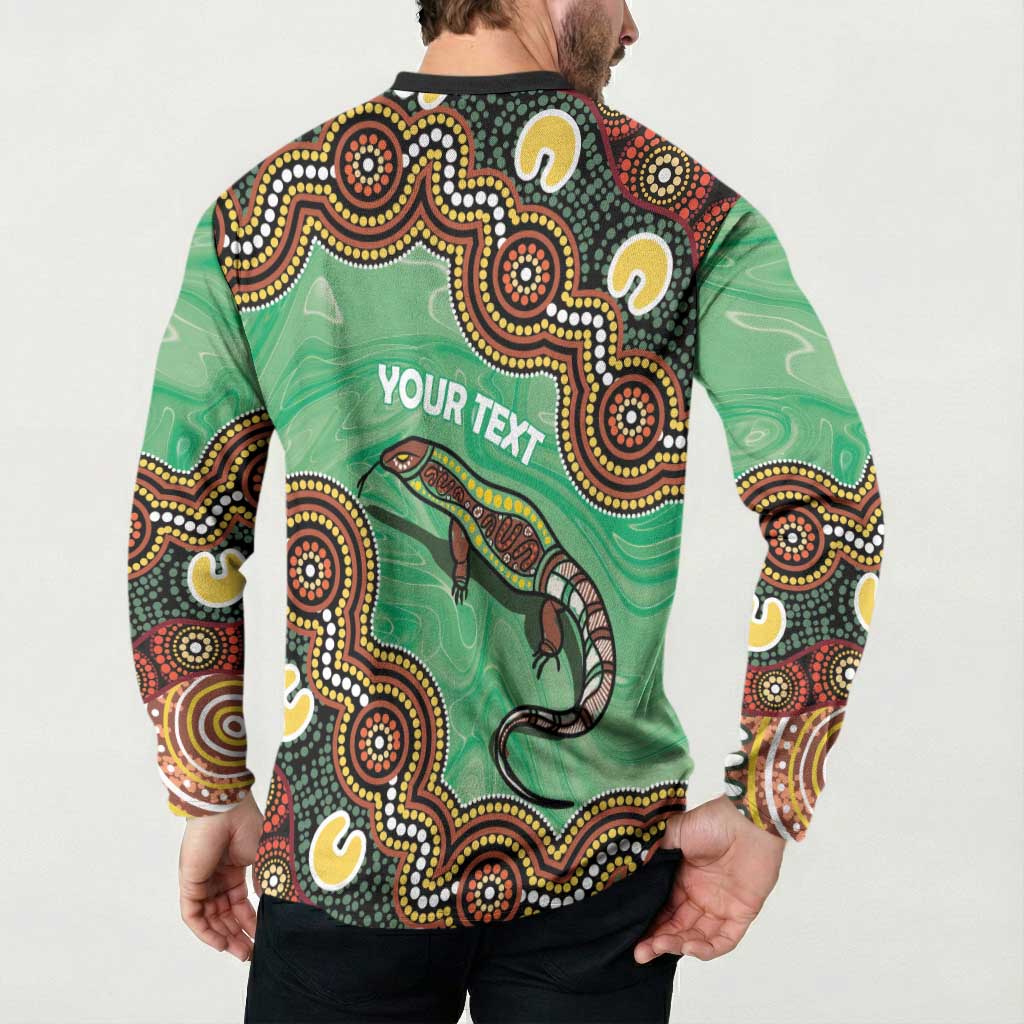 Personalised Australia Goanna NAIDOC Week 2026 Button Sweatshirt 50 Years of Deadly Aboriginal Art