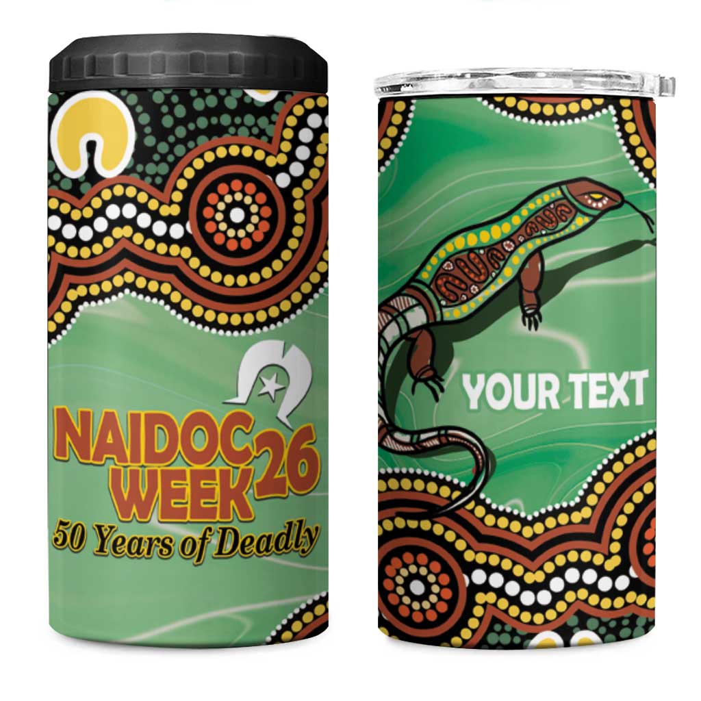 Personalised Australia Goanna NAIDOC Week 2026 4 in 1 Can Cooler Tumbler 50 Years of Deadly Aboriginal Art
