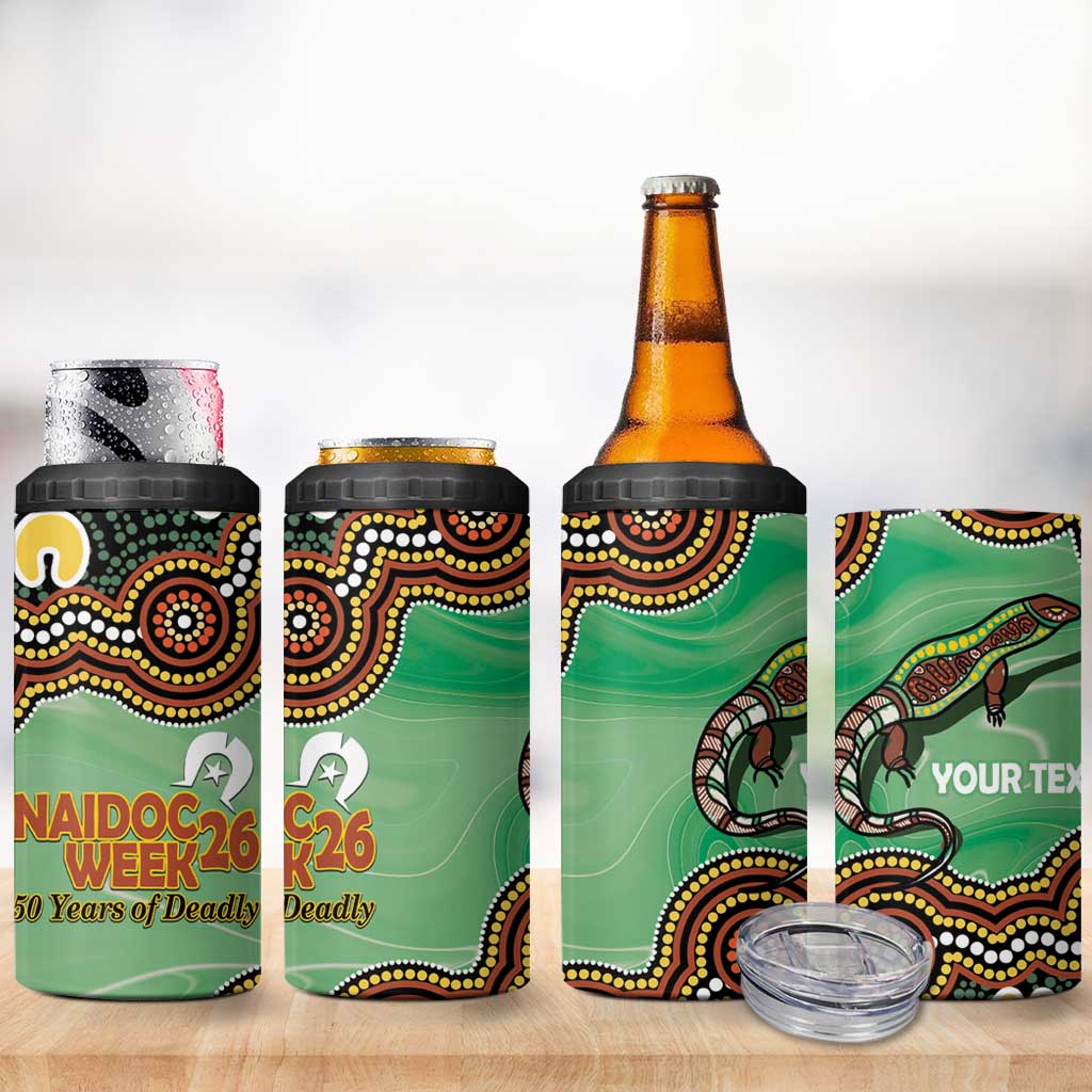 Personalised Australia Goanna NAIDOC Week 2026 4 in 1 Can Cooler Tumbler 50 Years of Deadly Aboriginal Art