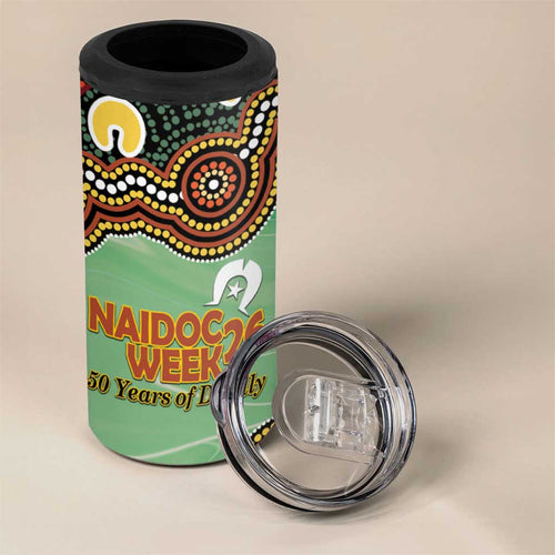 Personalised Australia Goanna NAIDOC Week 2026 4 in 1 Can Cooler Tumbler 50 Years of Deadly Aboriginal Art