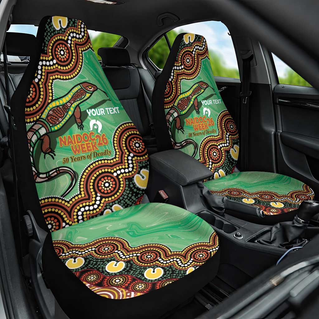 Personalised Australia Goanna NAIDOC Week 2026 Car Seat Cover 50 Years of Deadly Aboriginal Art
