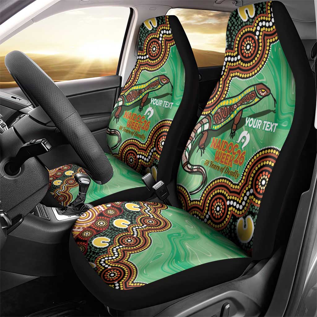 Personalised Australia Goanna NAIDOC Week 2026 Car Seat Cover 50 Years of Deadly Aboriginal Art