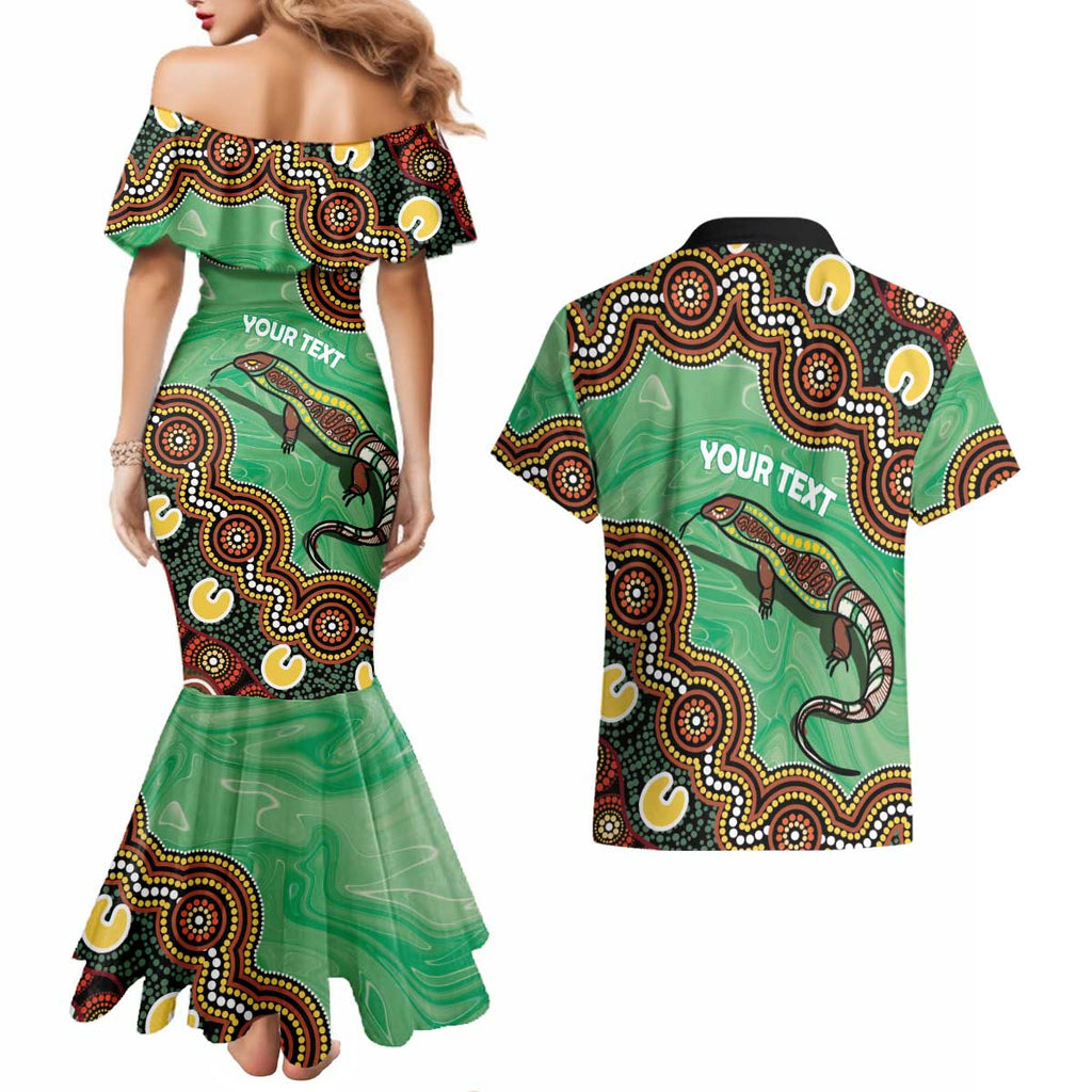 Personalised Australia Goanna NAIDOC Week 2026 Couples Matching Mermaid Dress and Hawaiian Shirt 50 Years of Deadly Aboriginal Art