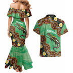 Personalised Australia Goanna NAIDOC Week 2026 Couples Matching Mermaid Dress and Hawaiian Shirt 50 Years of Deadly Aboriginal Art