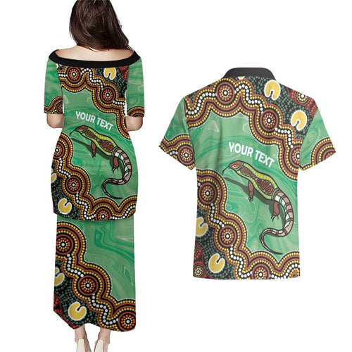 Personalised Australia Goanna NAIDOC Week 2026 Couples Matching Puletasi and Hawaiian Shirt 50 Years of Deadly Aboriginal Art