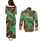 Personalised Australia Goanna NAIDOC Week 2026 Couples Matching Puletasi and Long Sleeve Button Shirt 50 Years of Deadly Aboriginal Art